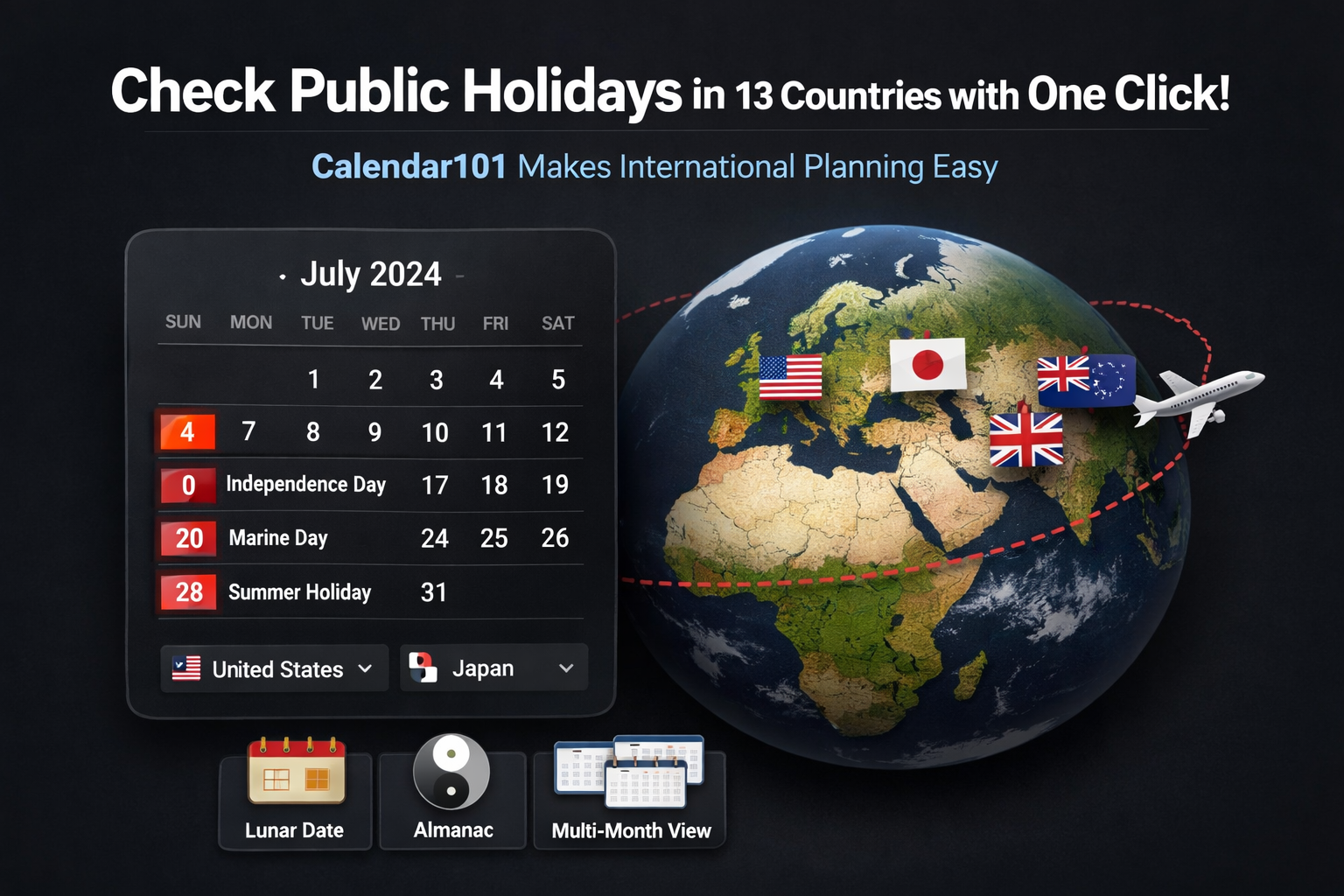 一鍵查詢13國公眾假期：Calendar101助您輕鬆規劃國際行程