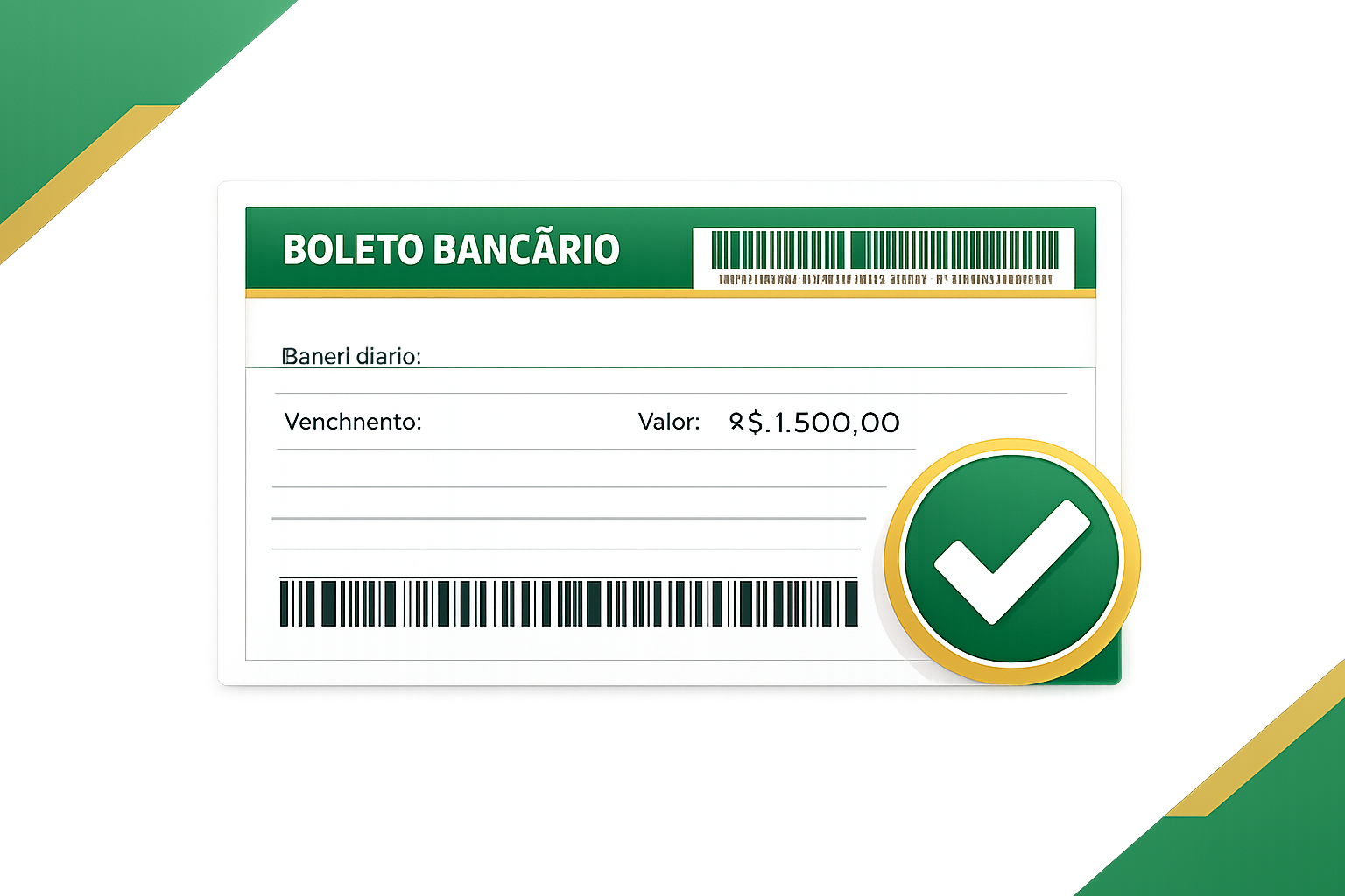 Ilustração de boleto bancário Safra com marca de verificação - segunda via safra