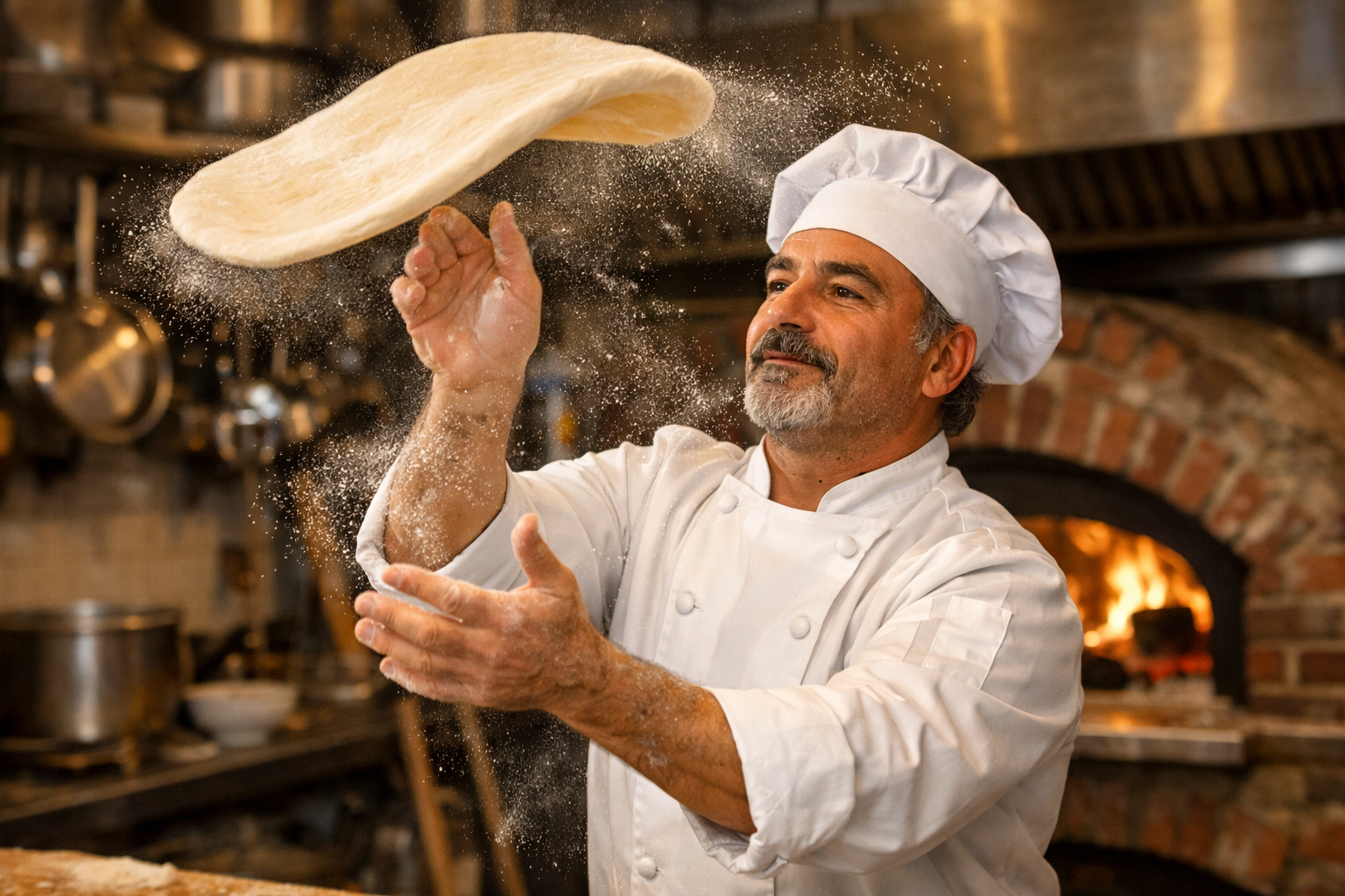 Chef crafting pizza with expertise and passion