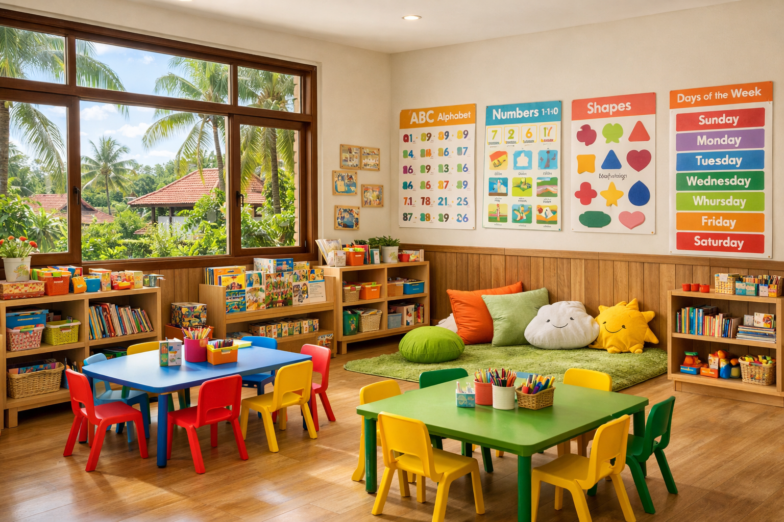 Modern colorful classroom interior at Bethel Preschool