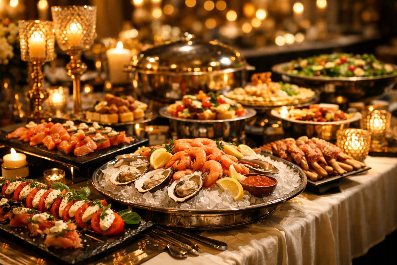 Cucini Catering elegant buffet setup