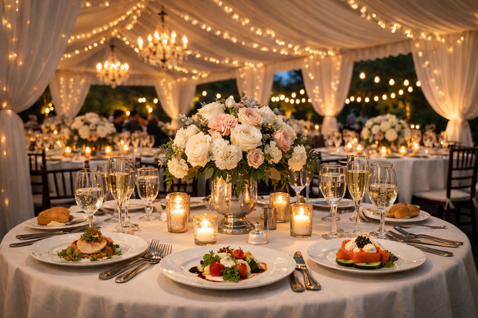 Wedding catering setup