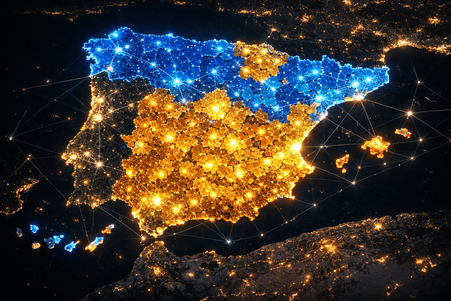 Mapa de España con códigos postales