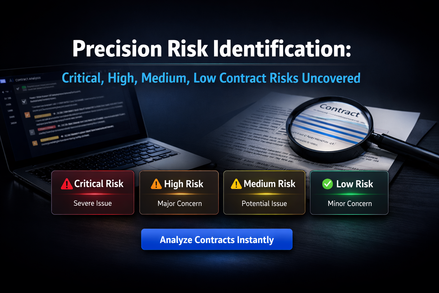 Precision Risk Identification: Critical, High, Medium, Low Contract Risks Uncovered