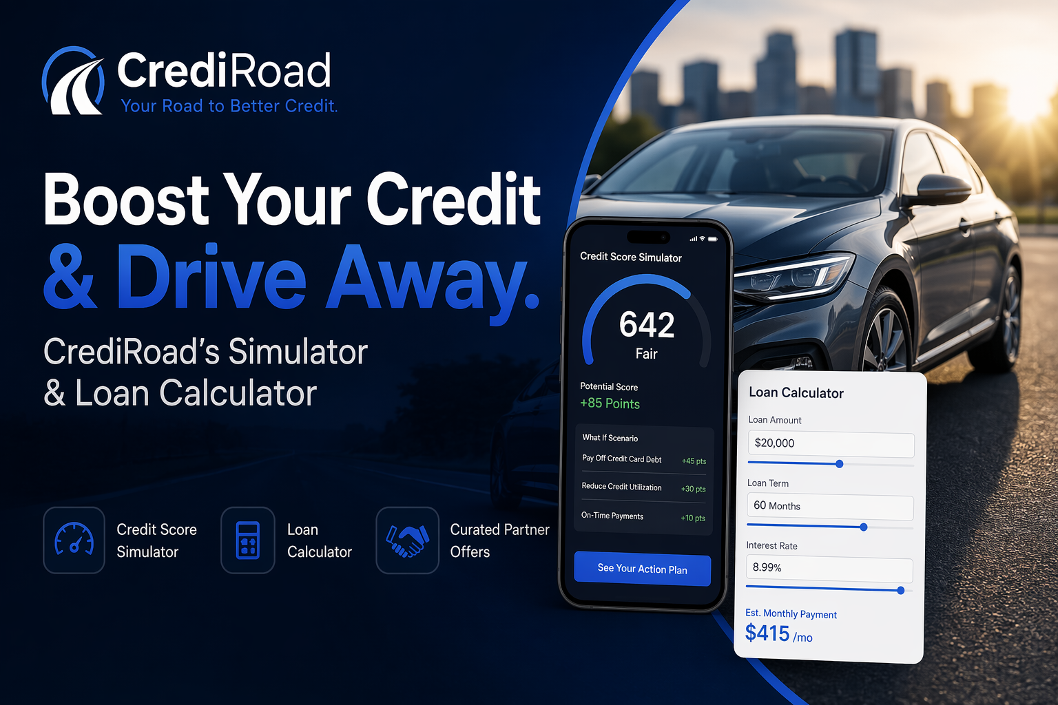 Boost Your Credit & Drive Away: CrediRoad's Simulator & Loan Calculator