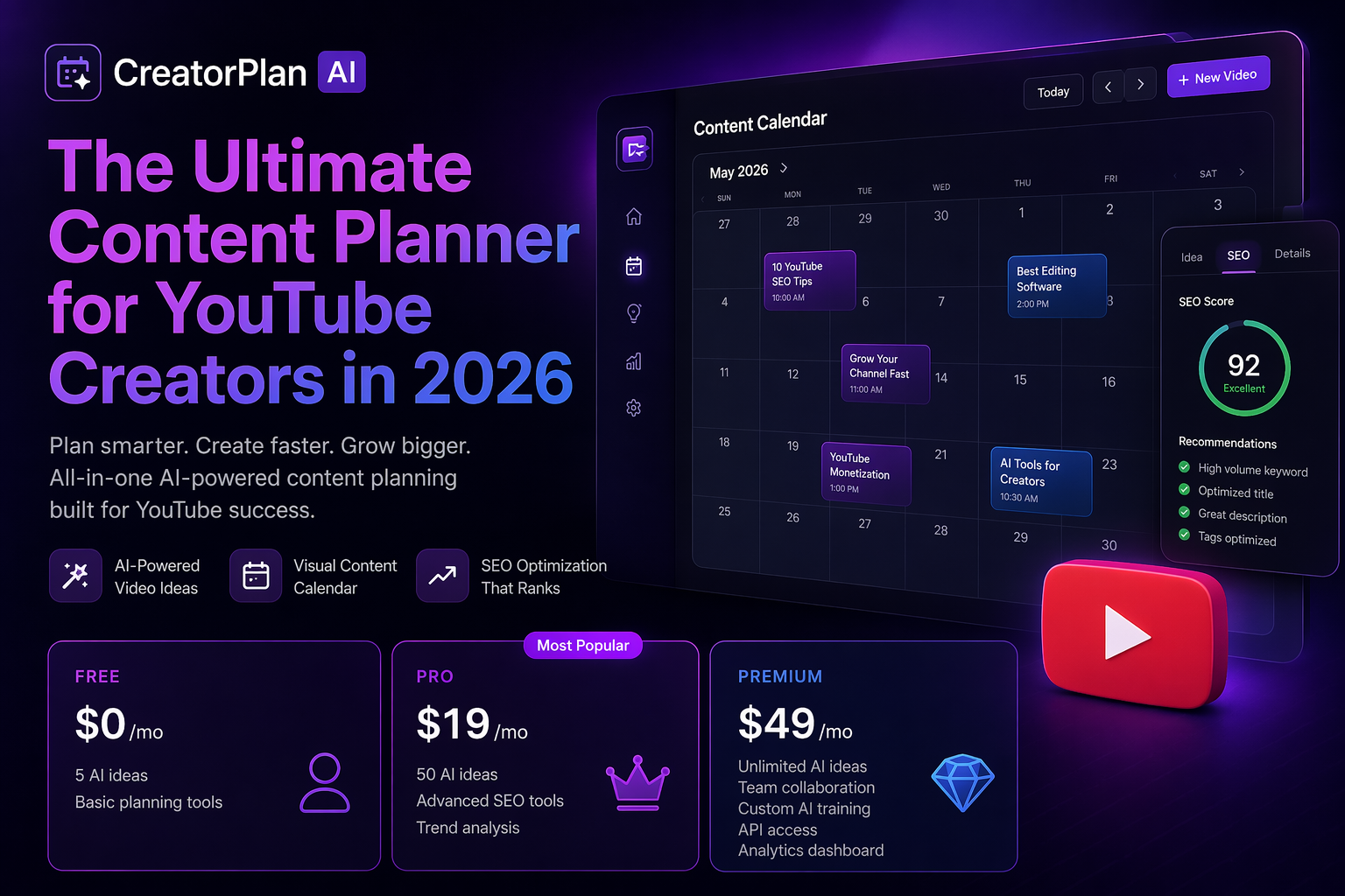 CreatorPlan AI: The Ultimate Content Planner for YouTube Creators in 2026
