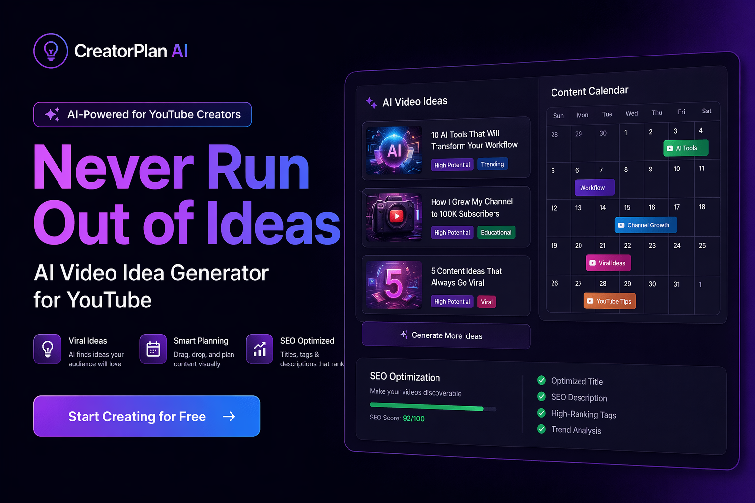 Never Run Out of Ideas: AI Video Idea Generator for YouTube