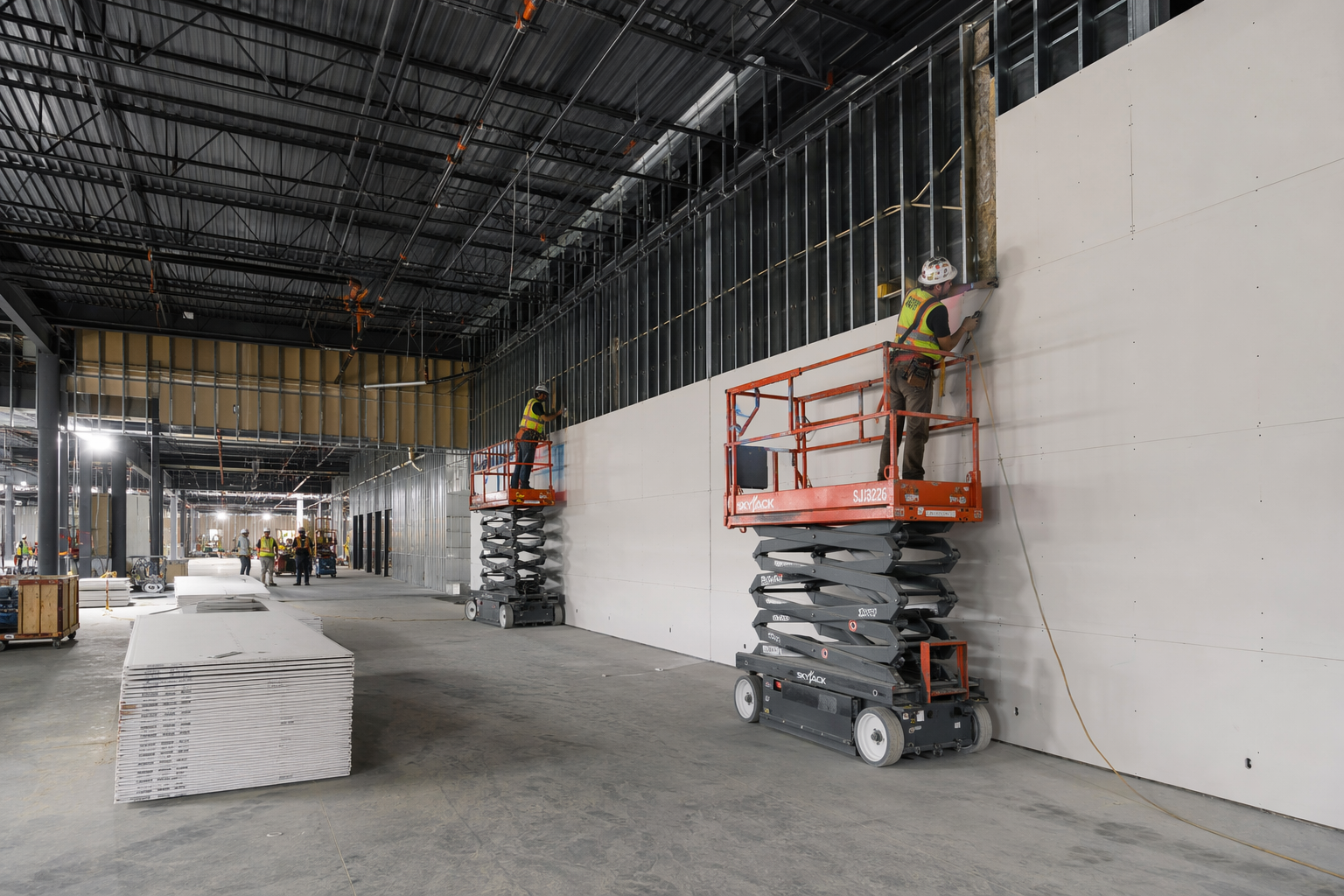 Commercial drywall services