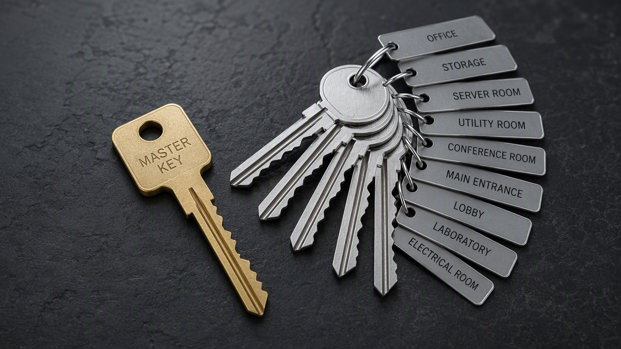 Fan of keys from a commercial master key system