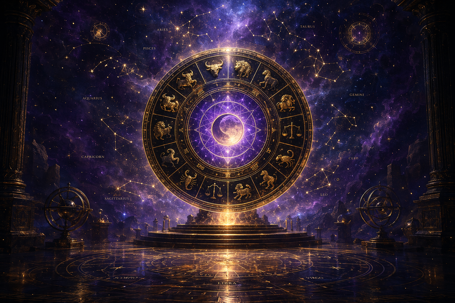 Cosmic Zodiac Wheel