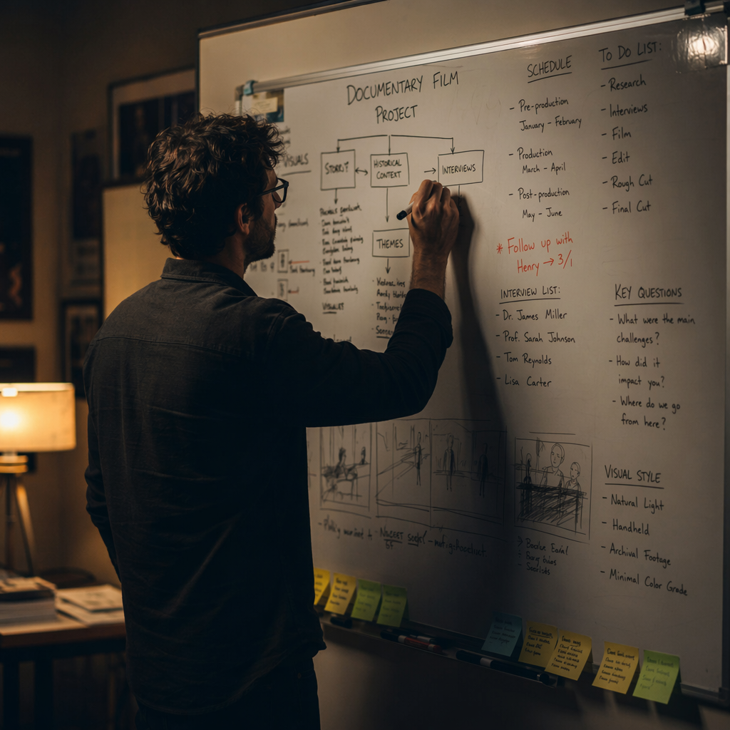 Person planning at a whiteboard with marker