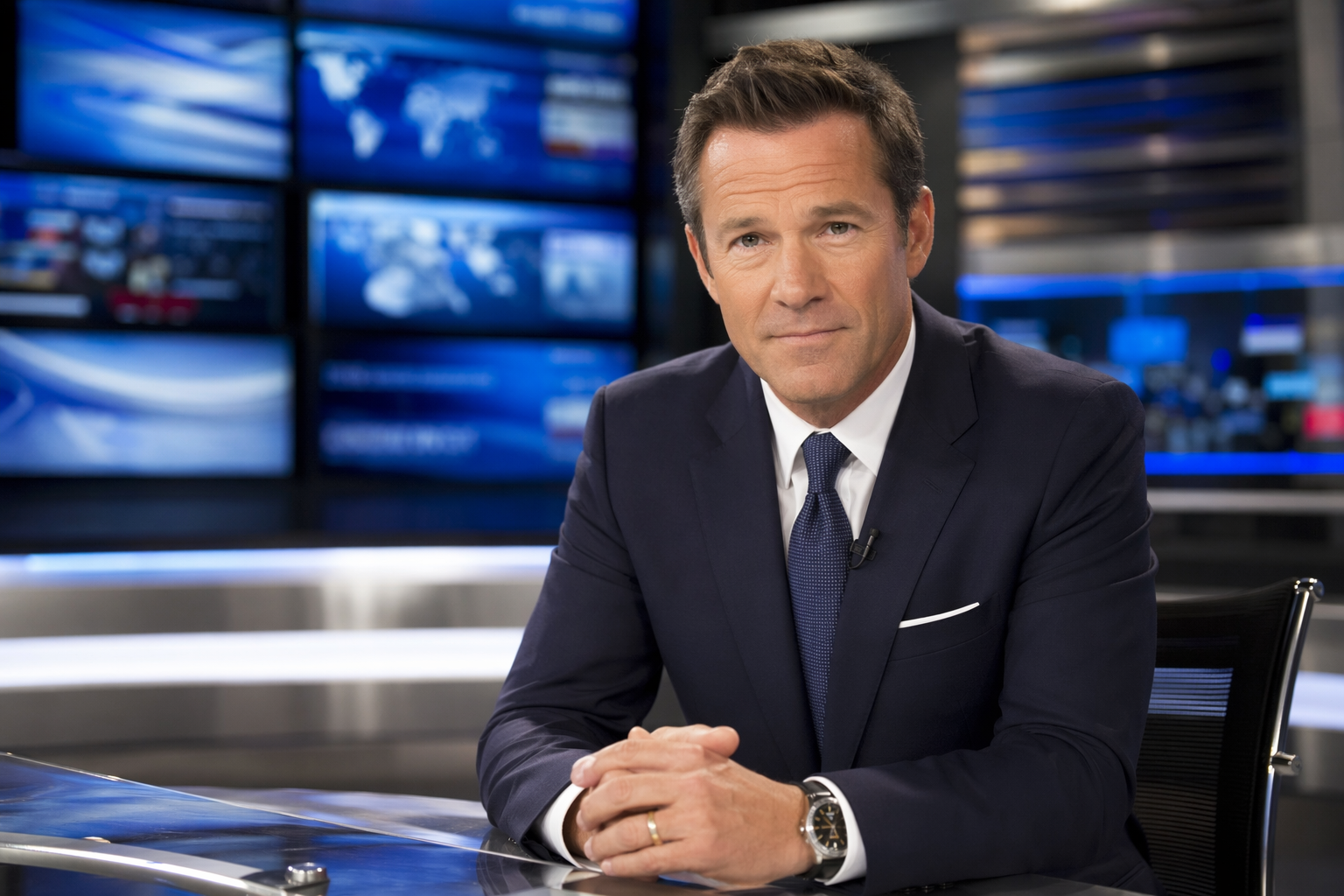 News anchor in studio