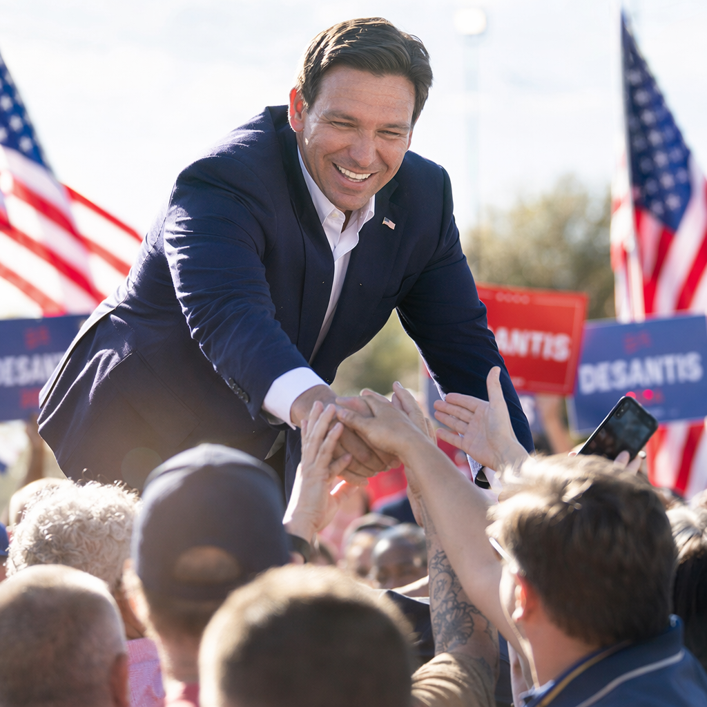 Politician at campaign rally