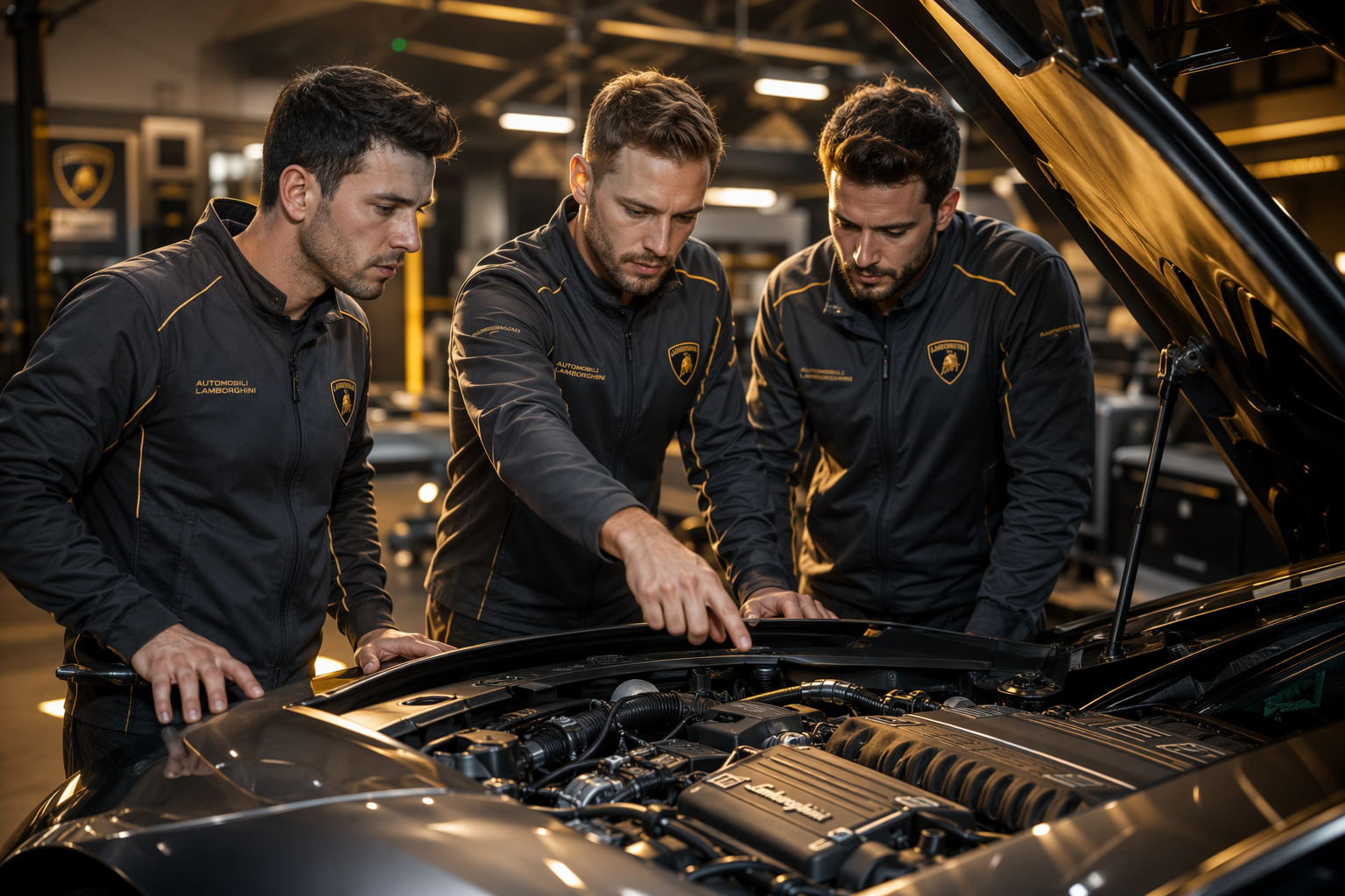 Professional mechanics team