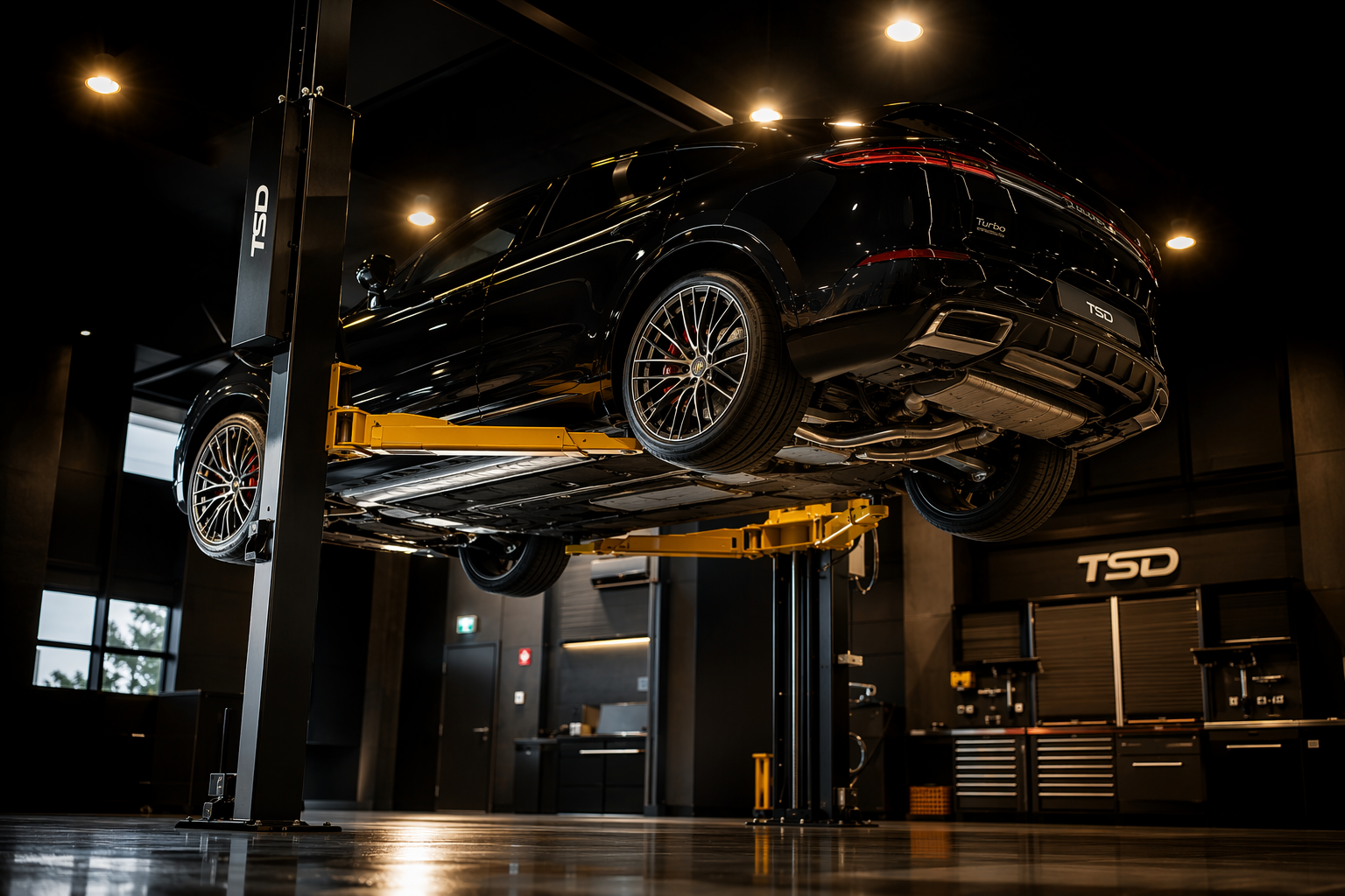 Customer vehicle being serviced