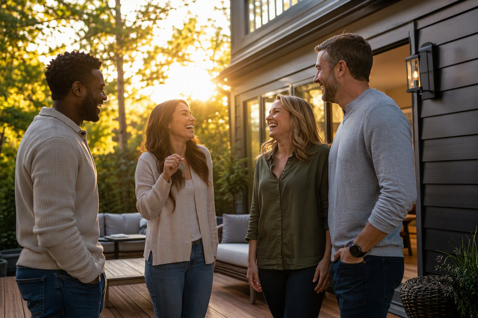 Charlotte clients holding the keys to their new home