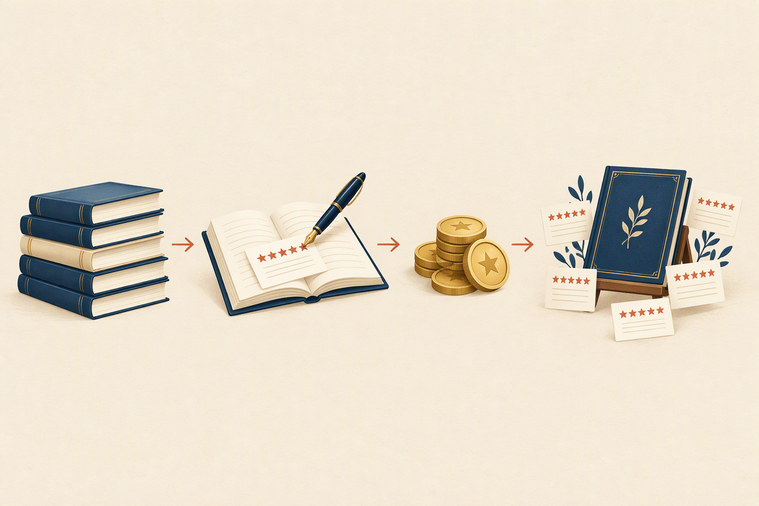 Review books, earn credits, use credits, receive reviews for your book