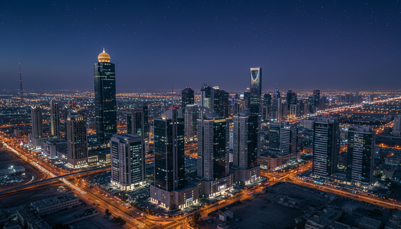 Riyadh towers at night