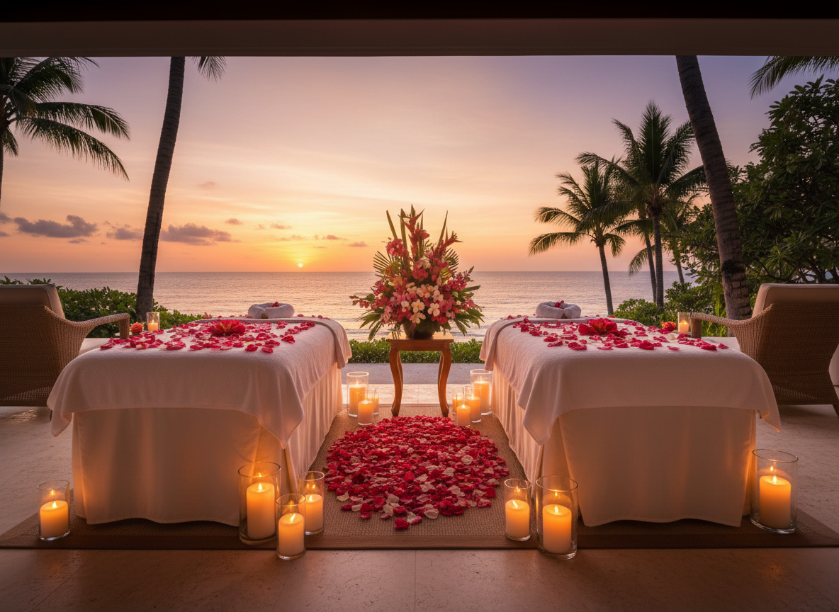 Couples massage Jaco Costa Rica romantic setting