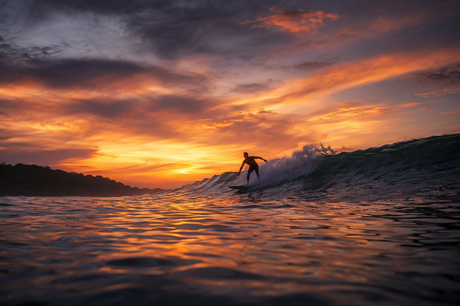 Sunset surf session at Playa Hermosa Costa Rica