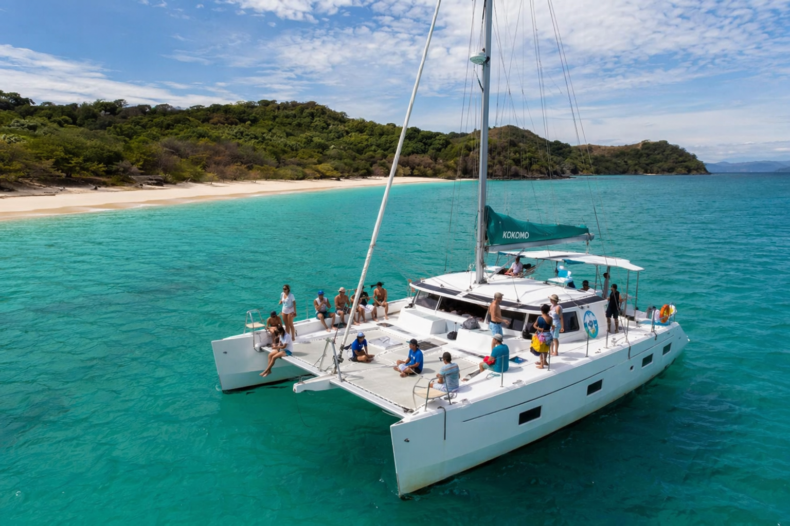 Catamaran sailing on the Pacific near Jacó
