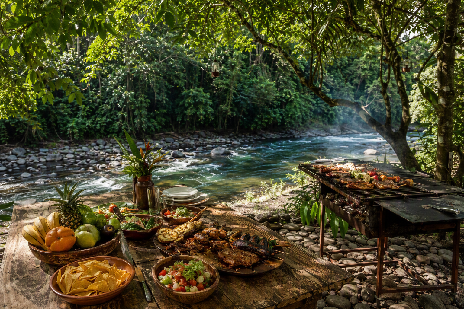 Riverside BBQ Costa Rica horseback riding experience