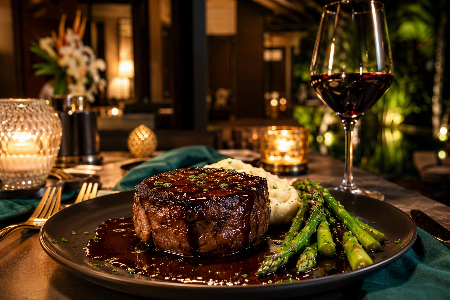 Villa catering elegant dinner Jaco