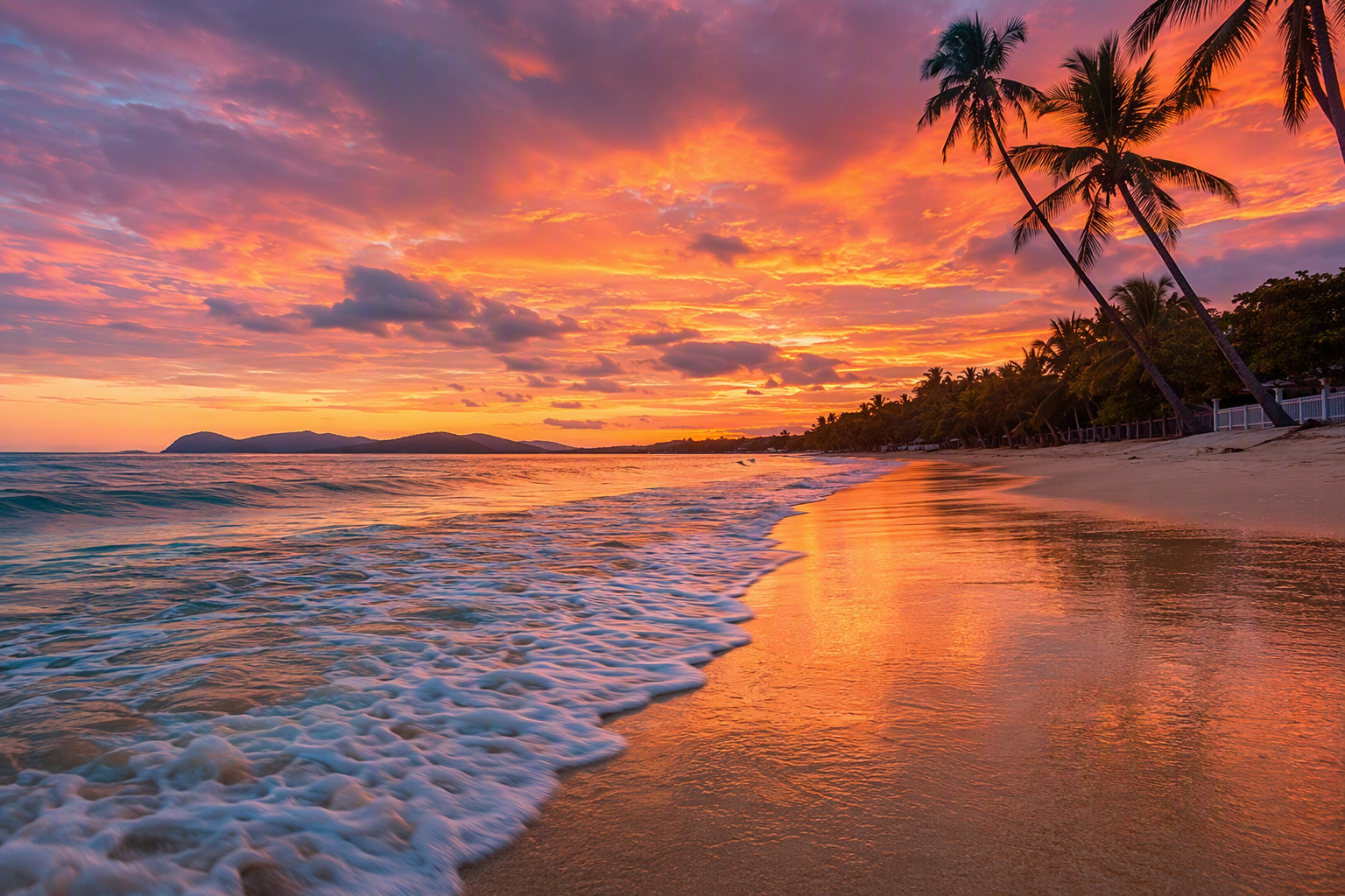 Playa Hermosa beach sunset near Valle Perdido