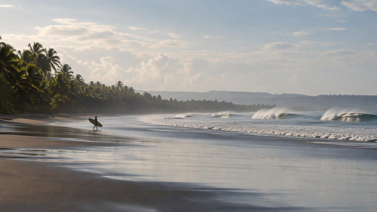 Long open beach at Esterillos, Costa Rica