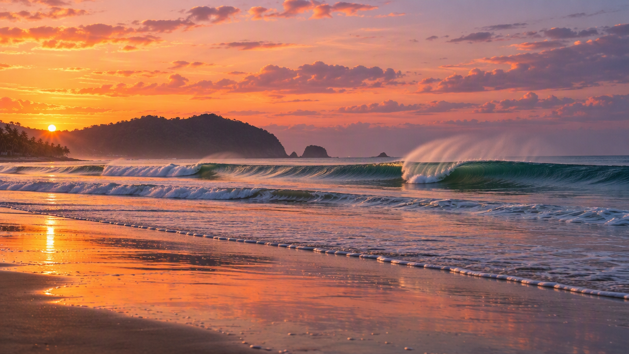 Clean morning waves at Jaco Beach