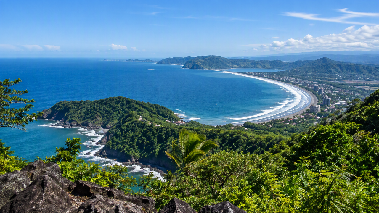 Coastline with several surf beaches near Jaco