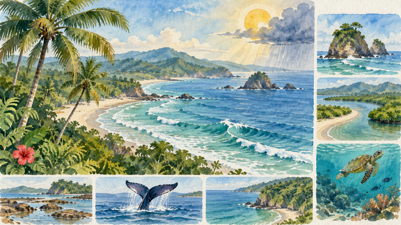 Illustration of Costa Rica's Central Pacific coast