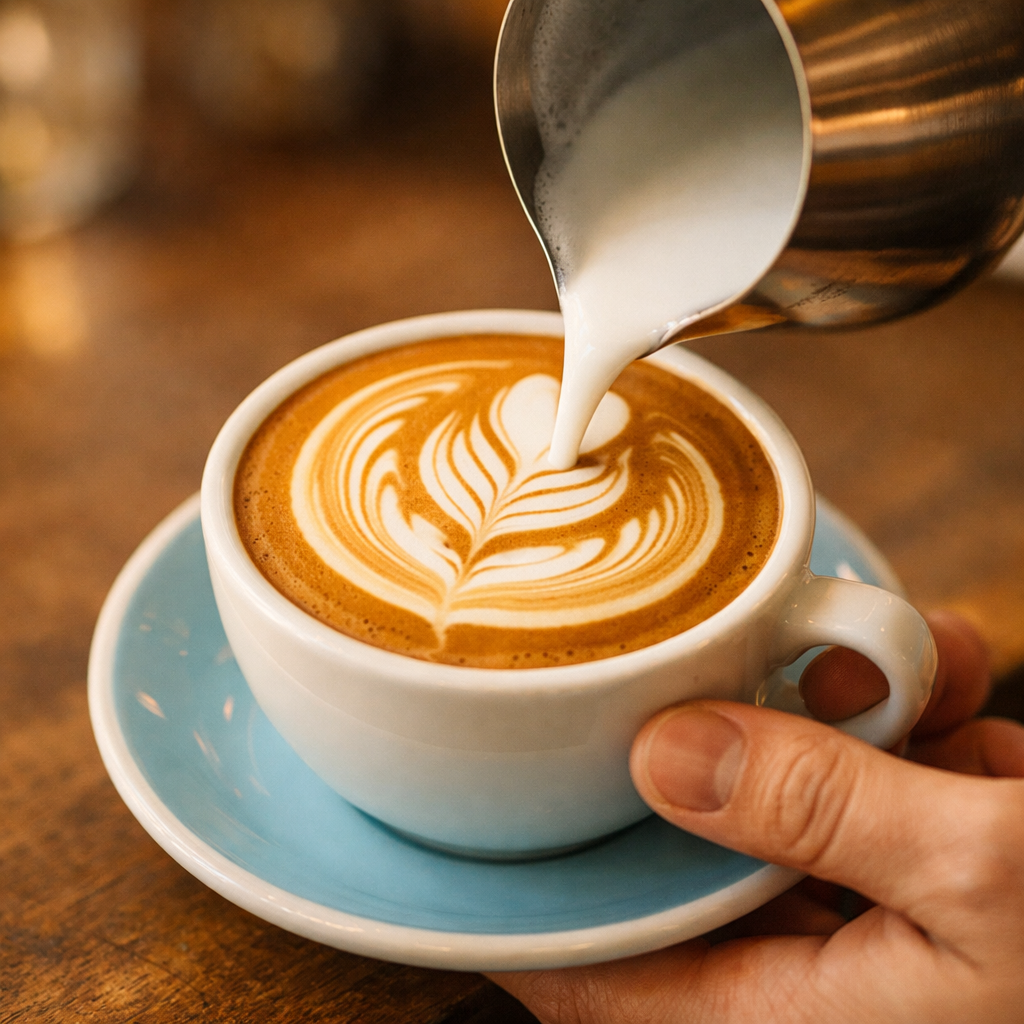 Barista menuang kopi