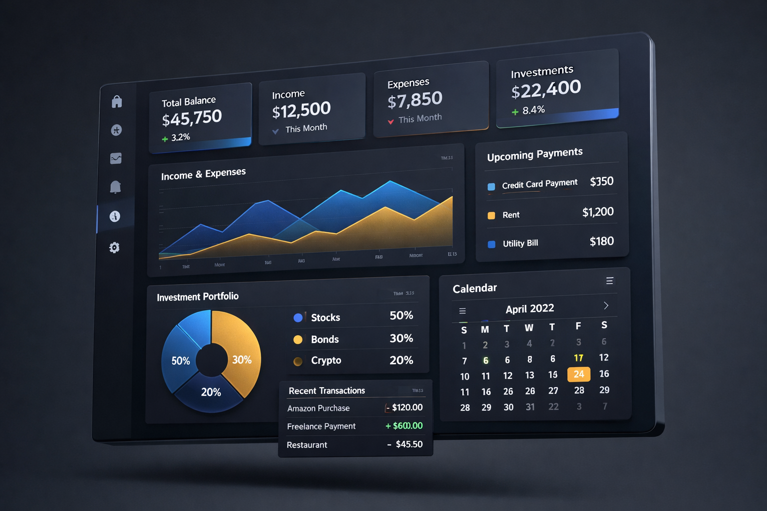 Preview do painel Aurum