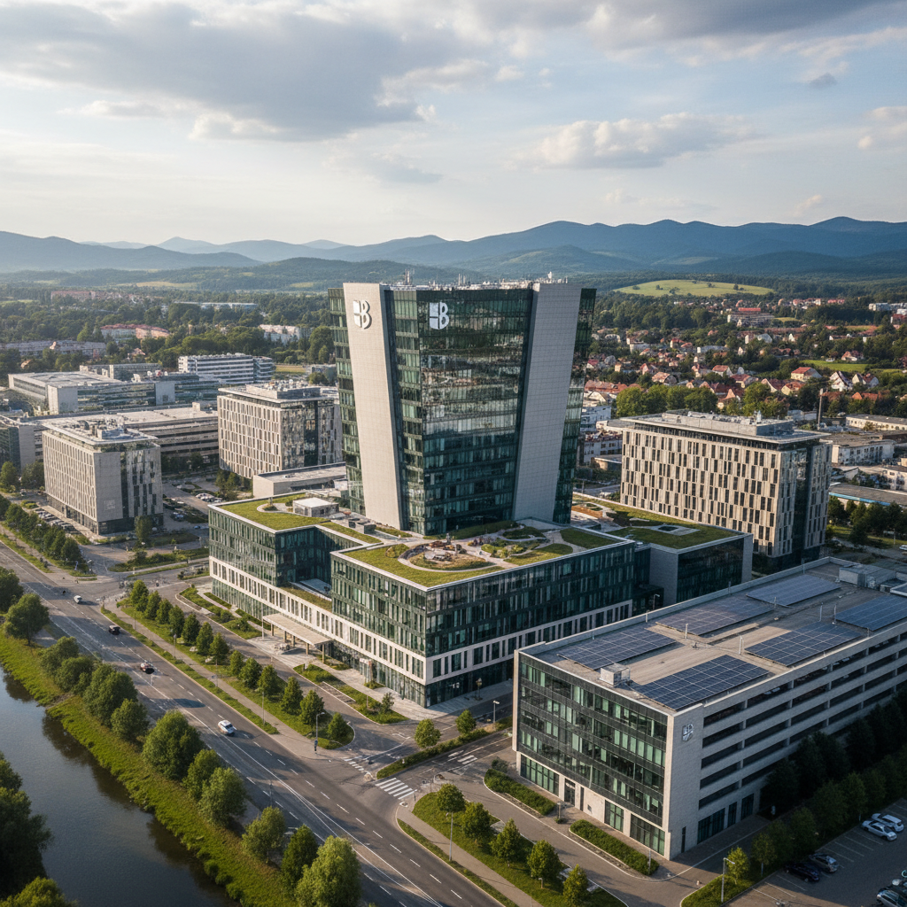 Firma w Bielsku z lotu ptaka