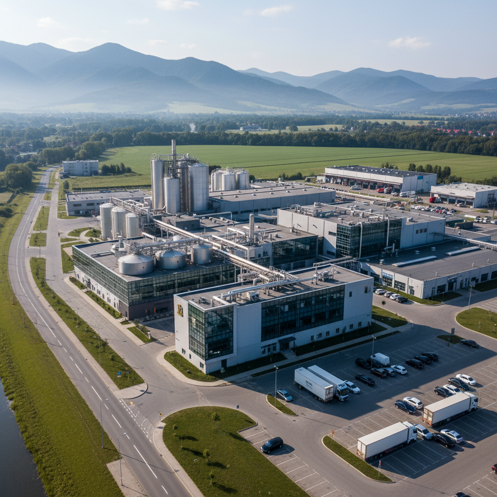 Przemysł w Żywcu z lotu ptaka