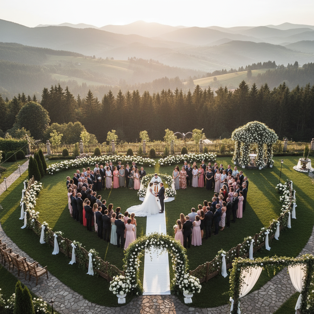 Ślub w plenerze dron