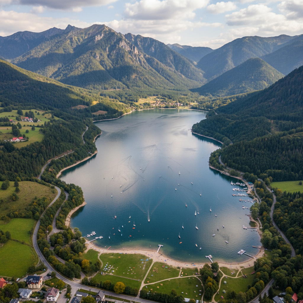 Jezioro Żywieckie z drona