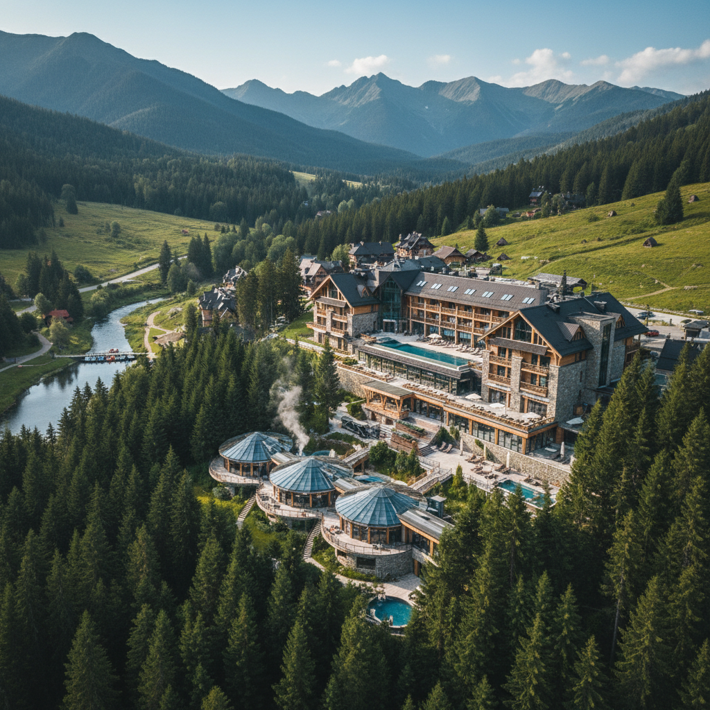 Hotel w Wiśle z drona