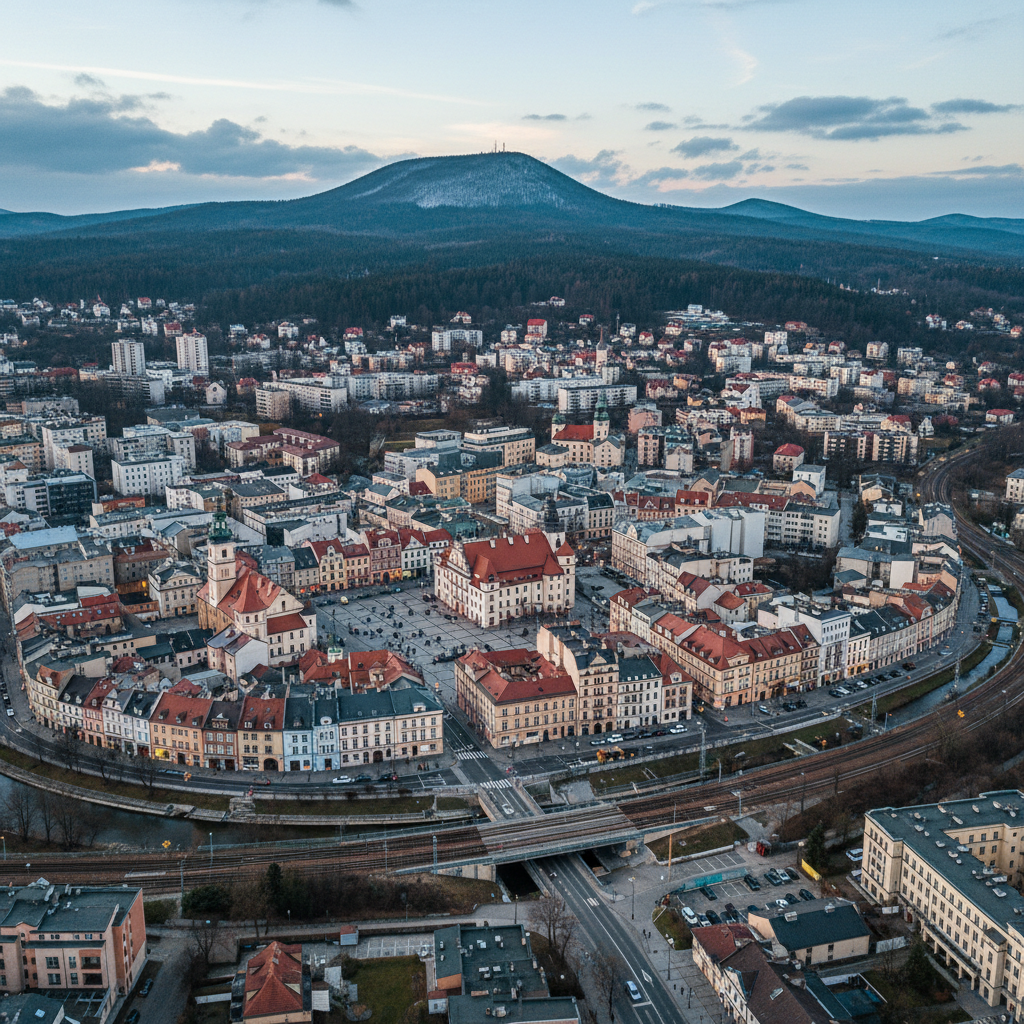 Panorama Bielsko-Biała z drona