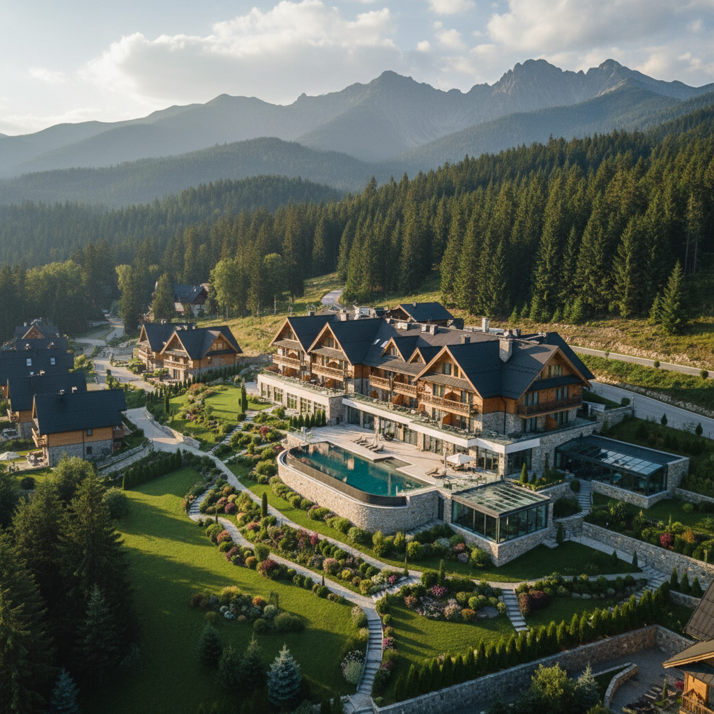 Hotel w Szczyrku z drona