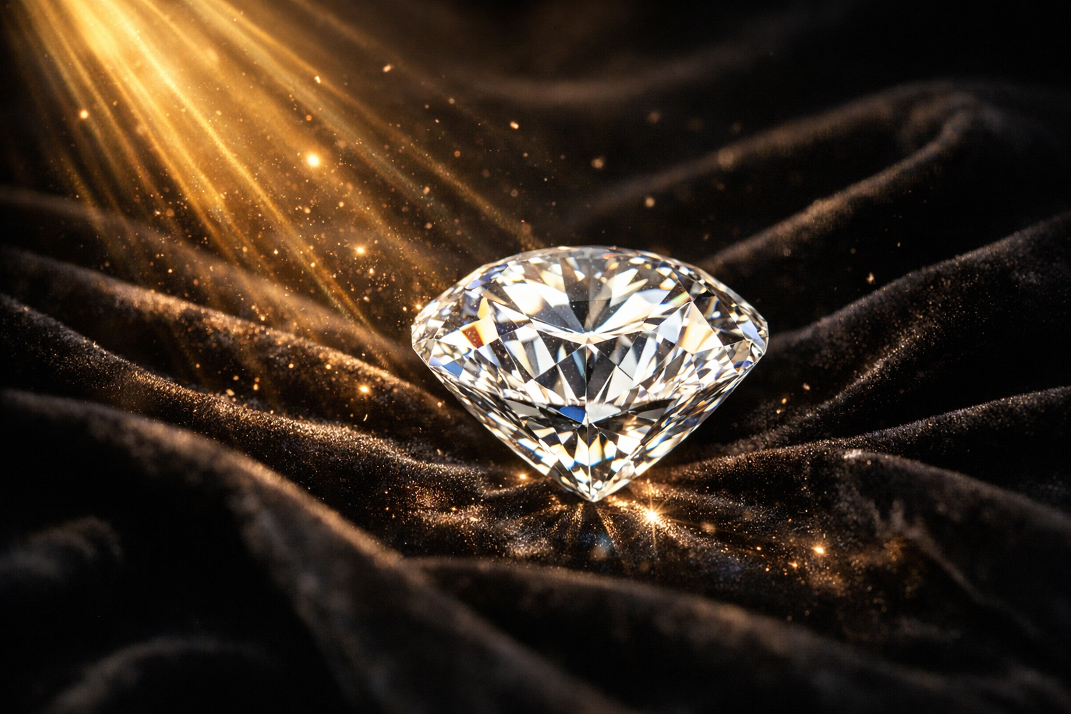 Close-up of a premium cut diamond on a dark background
