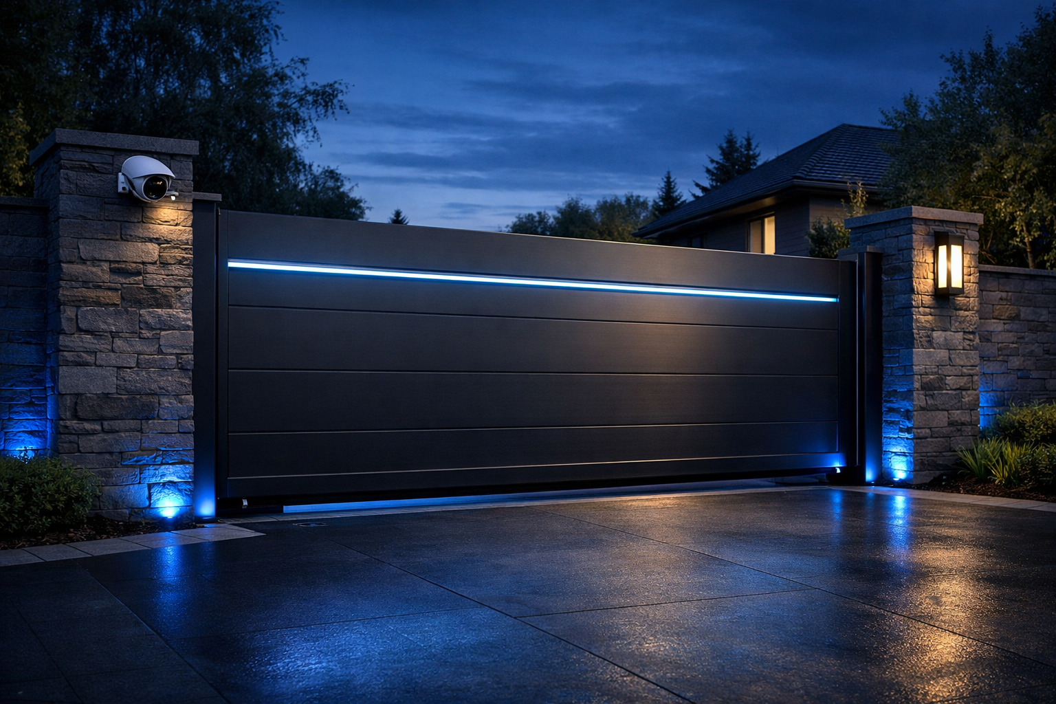 Automatische poort bij luxe woning