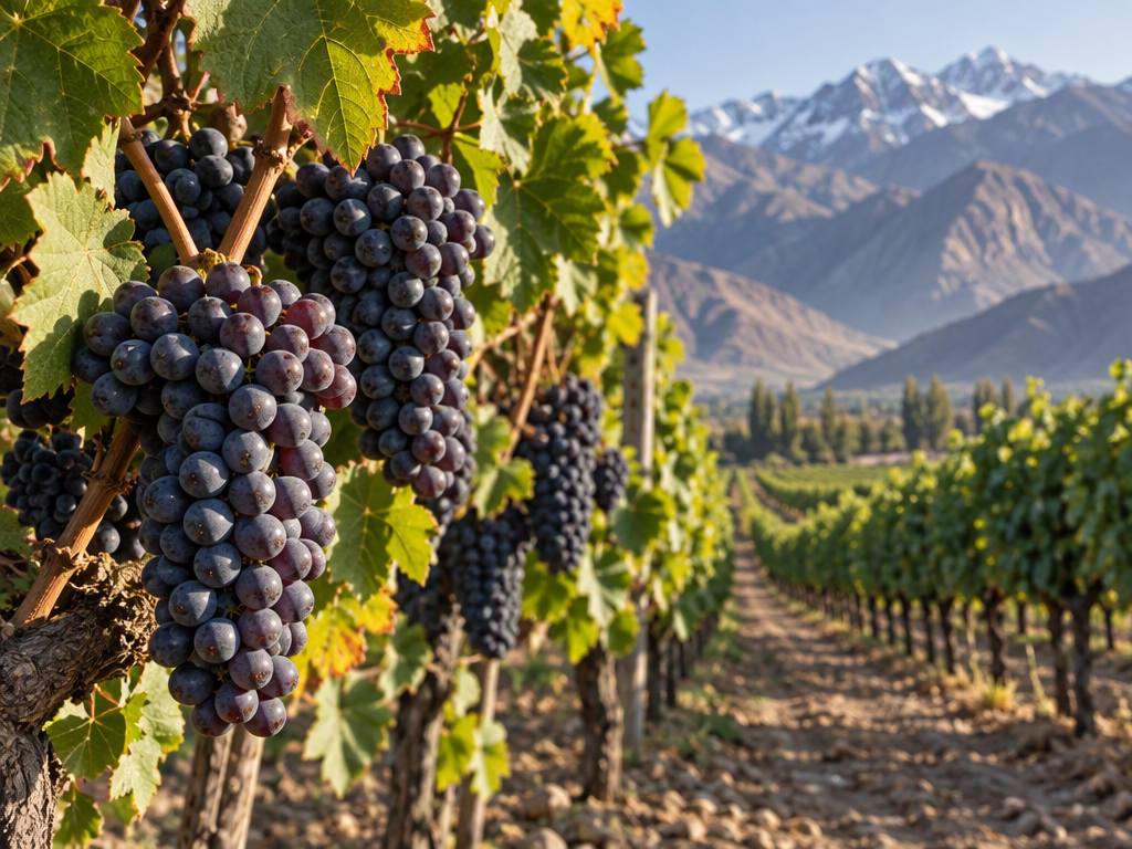 Illustrative Carmenère vineyard in Alto Maipo, Chile
