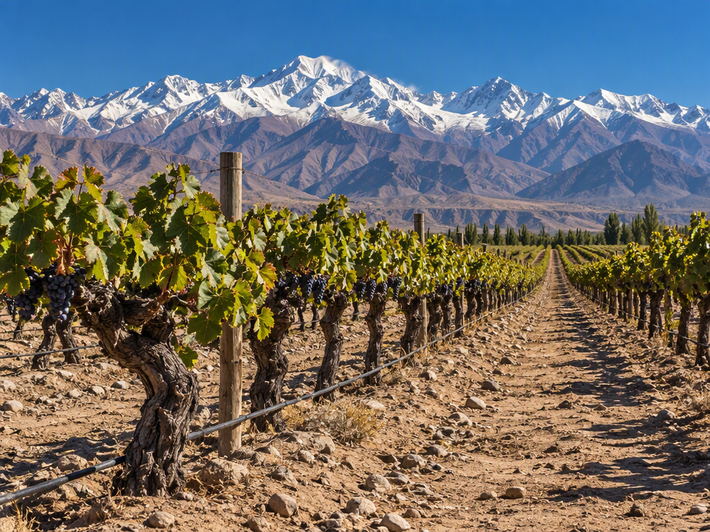 Illustrative high-altitude Malbec vineyard in Mendoza, Argentina