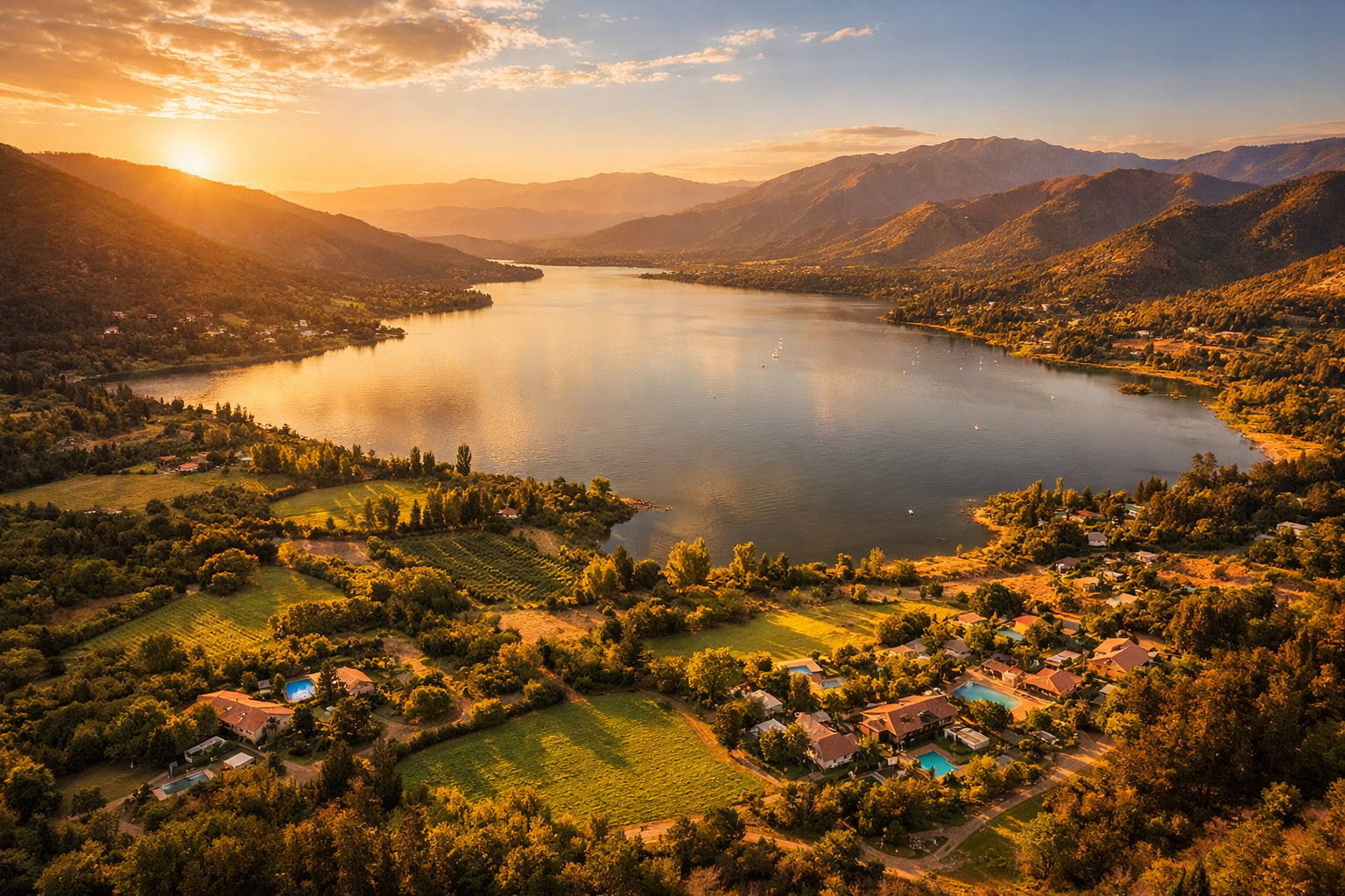 Vista aérea Laguna de Aculeo