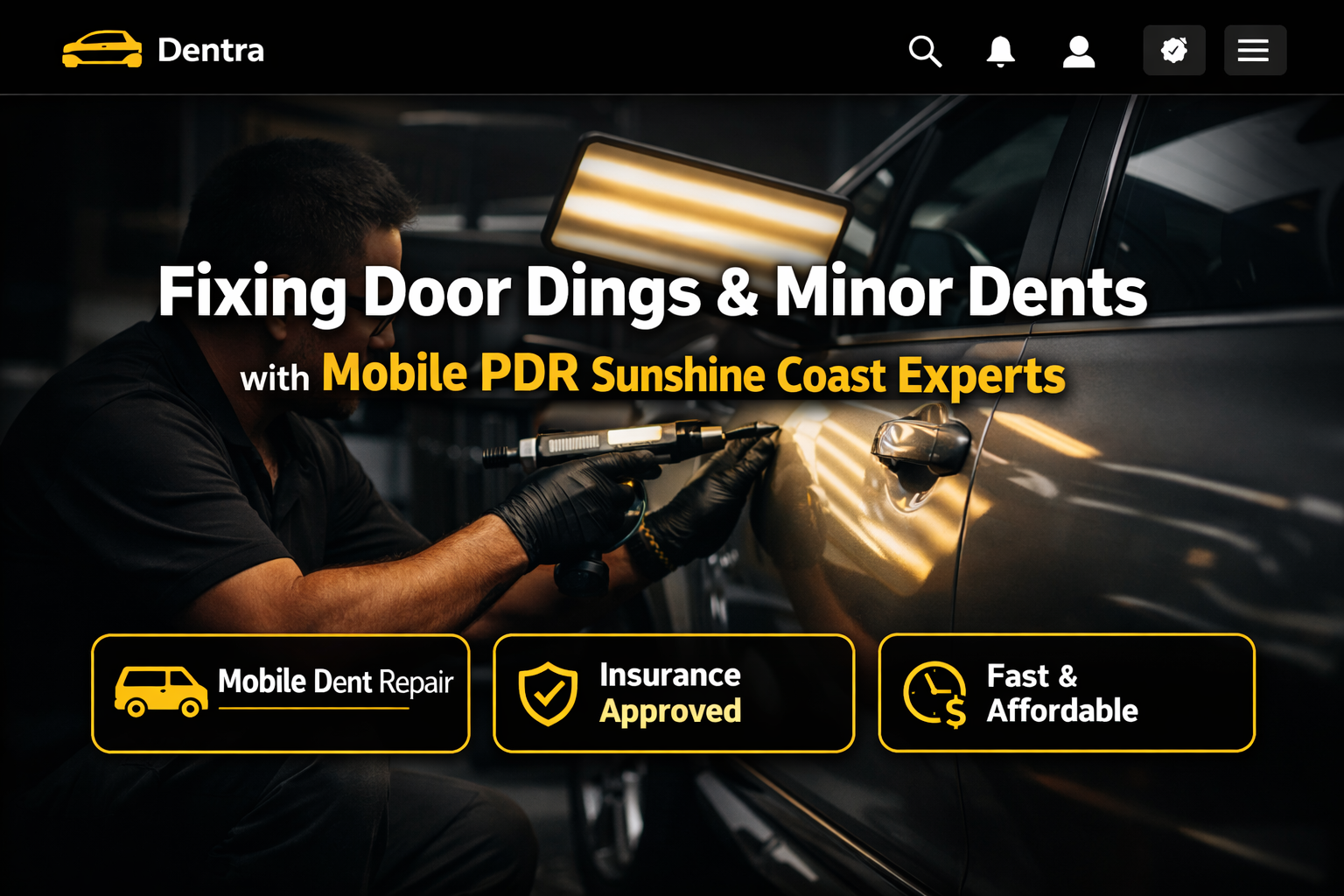 Fixing Door Dings & Minor Dents with Mobile PDR Sunshine Coast Experts