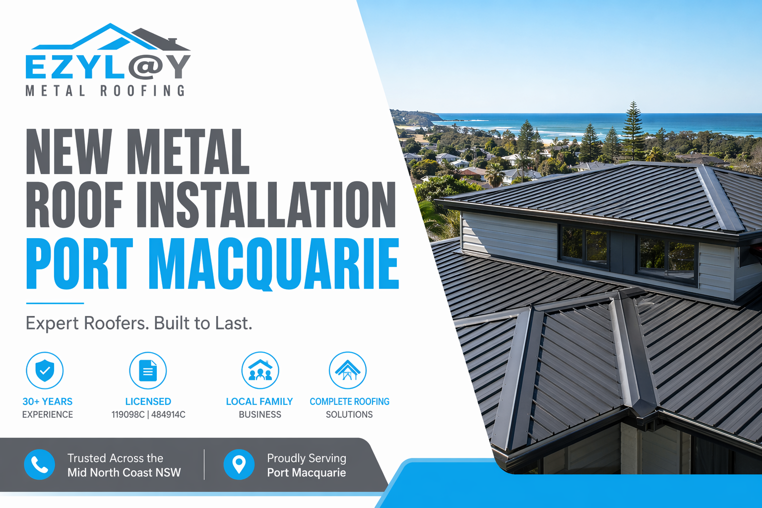 New Metal Roof Installation Port Macquarie | Expert Roofers Ezylay