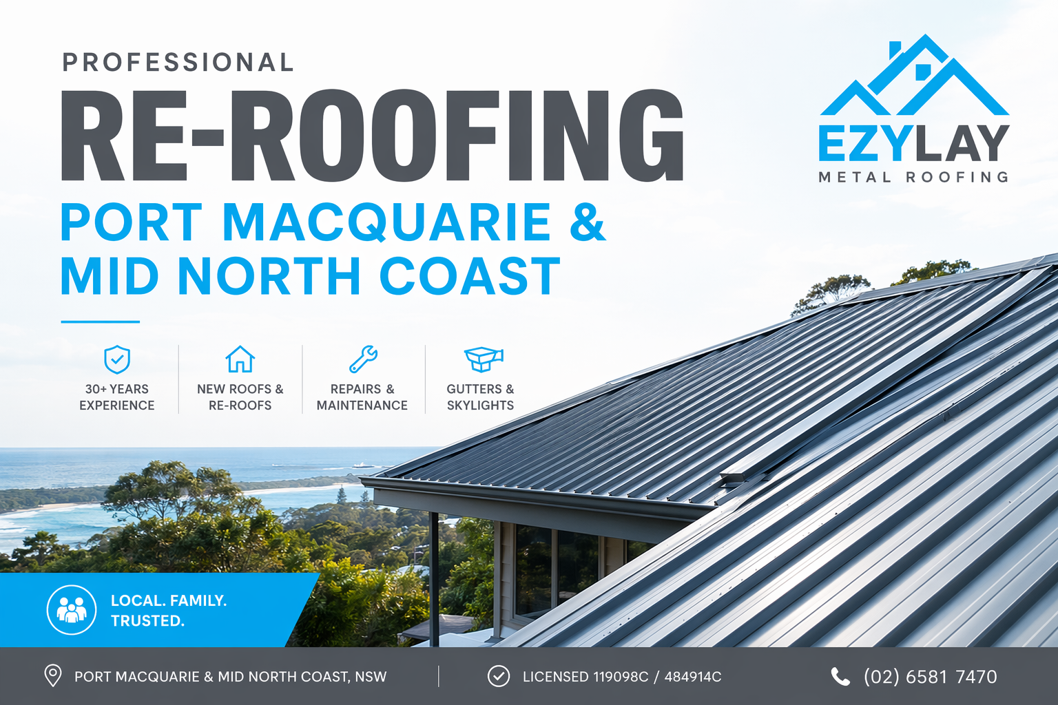 Professional Re-Roofing Port Macquarie & Mid North Coast | Ezylay
