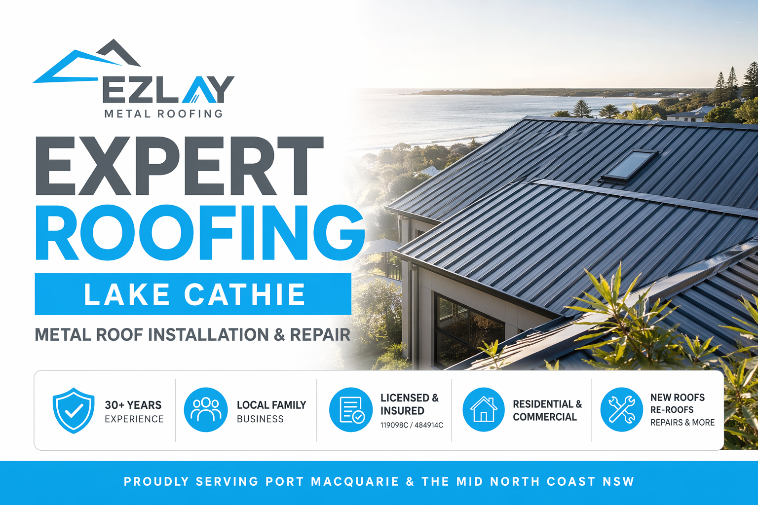 Expert Roofing Lake Cathie | Metal Roof Installation & Repair